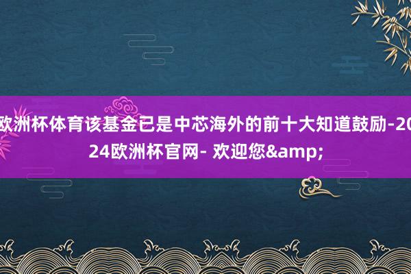 欧洲杯体育该基金已是中芯海外的前十大知道鼓励-2024欧洲杯官网- 欢迎您&