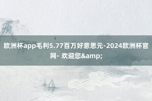 欧洲杯app毛利5.77百万好意思元-2024欧洲杯官网- 欢迎您&