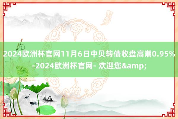 2024欧洲杯官网11月6日中贝转债收盘高潮0.95%-2024欧洲杯官网- 欢迎您&