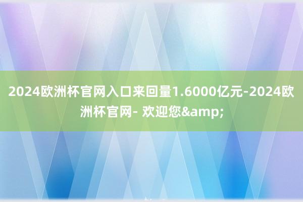 2024欧洲杯官网入口来回量1.6000亿元-2024欧洲杯官网- 欢迎您&