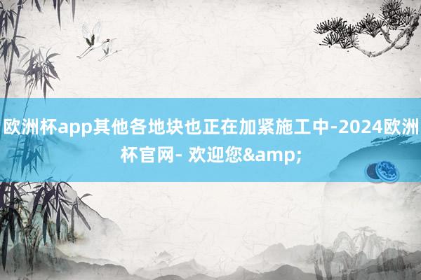 欧洲杯app其他各地块也正在加紧施工中-2024欧洲杯官网- 欢迎您&