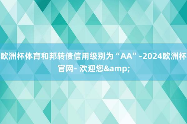 欧洲杯体育和邦转债信用级别为“AA”-2024欧洲杯官网- 欢迎您&