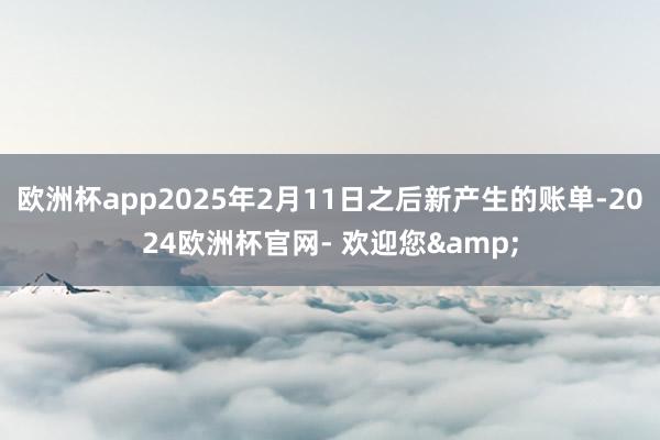 欧洲杯app2025年2月11日之后新产生的账单-2024欧洲杯官网- 欢迎您&