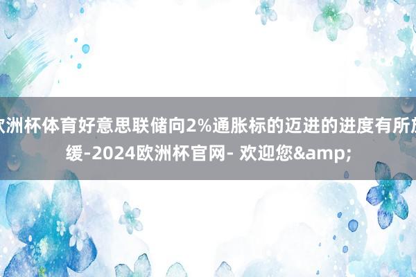 欧洲杯体育好意思联储向2%通胀标的迈进的进度有所放缓-2024欧洲杯官网- 欢迎您&