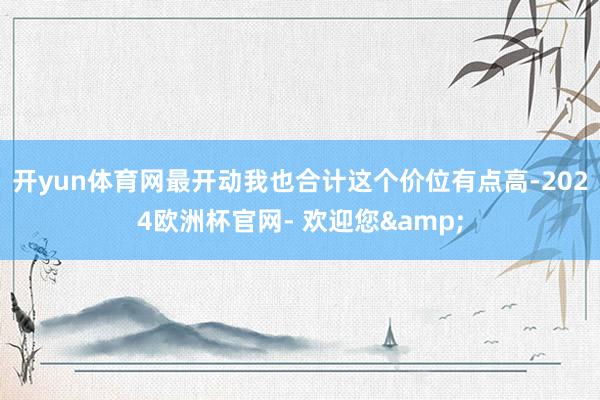 开yun体育网最开动我也合计这个价位有点高-2024欧洲杯官网- 欢迎您&