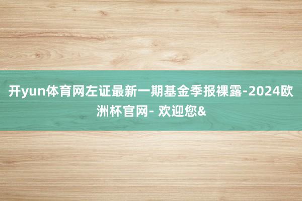 开yun体育网左证最新一期基金季报裸露-2024欧洲杯官网- 欢迎您&