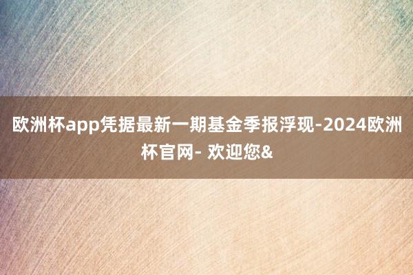 欧洲杯app凭据最新一期基金季报浮现-2024欧洲杯官网- 欢迎您&